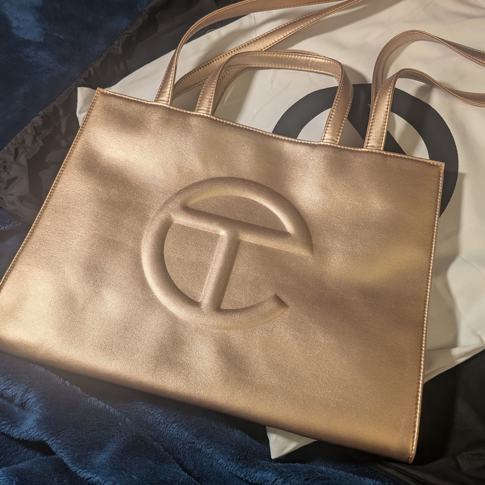 Telfar Metallic Gold Tote Bag